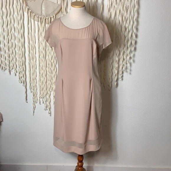 Philosophy de Alberta Ferretti Blush Short Sleeve Sheer Neckline Dress… - Picture 2 of 16